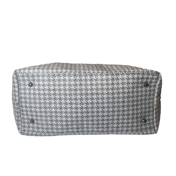 NWT Lulu Dharma Houndstooth Weekender Travel Overnight Bag Gray - Picture 6 of 7
